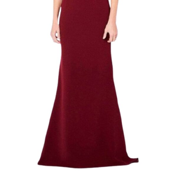 NWT Cameron Blake 221691 Crepe Formal Gown Merlot Size 18W - Picture 2 of 6